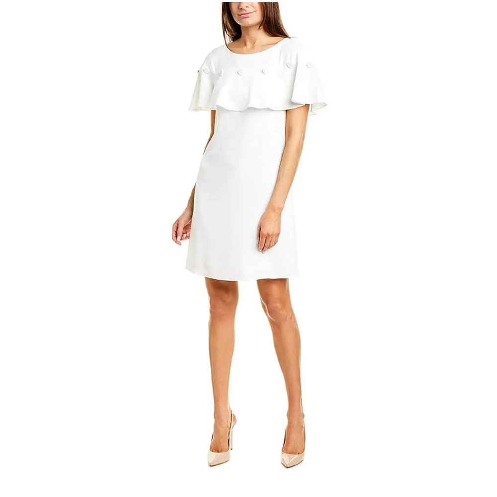 Adrianna Papell Brand New | White Cameron Woven Dress Size 8 | Bridal Shower